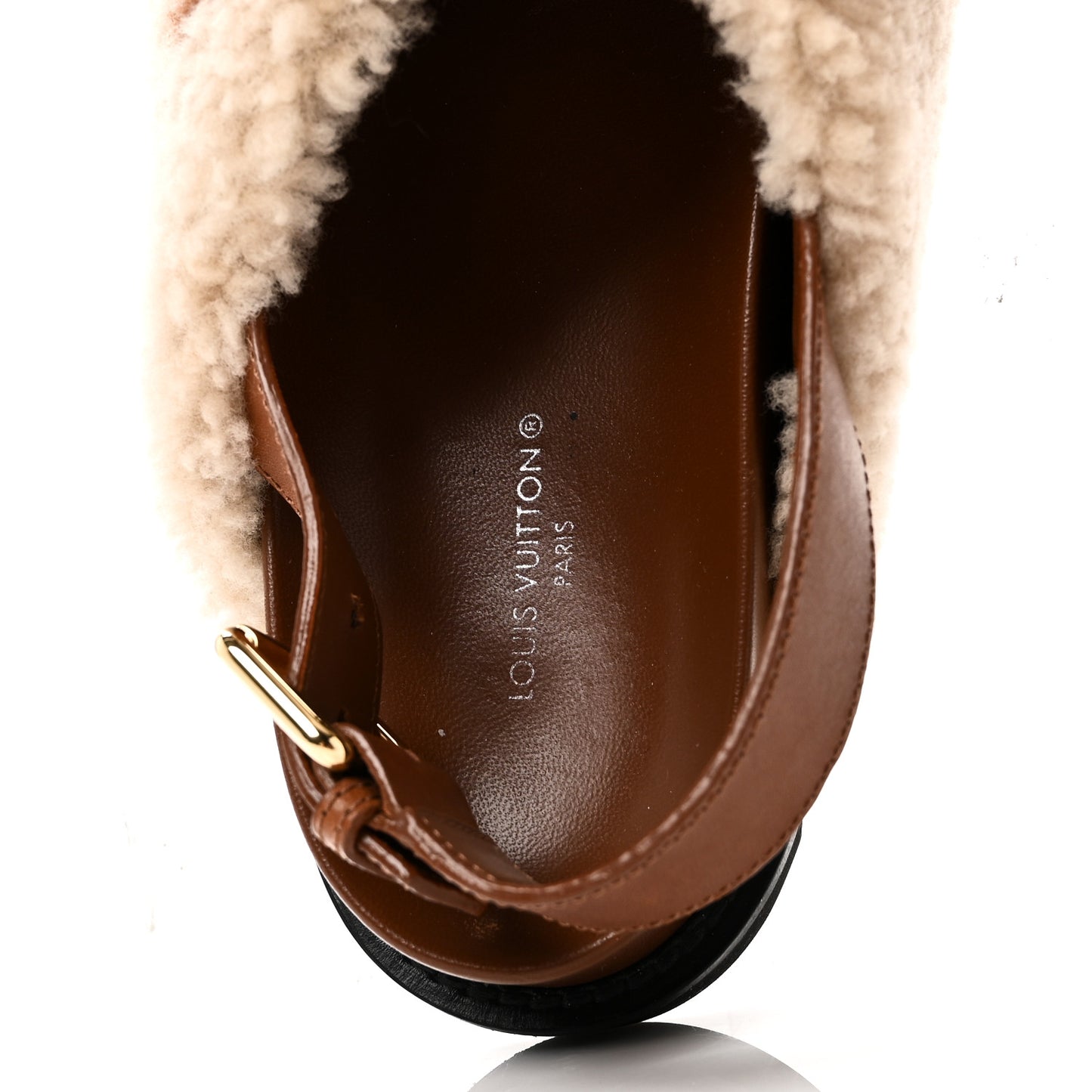 Shearling Paseo Flat Comfort Sandal 38.5 Nude
