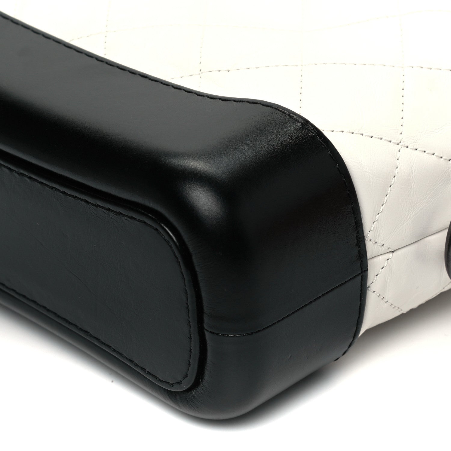 Chanel Aged Calfskin Quilted Small Gabrielle Hobo Black White 9 of 9