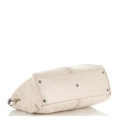 Fendi Goatskin Elaphe Large Peekaboo Iconic Satchel Latte Natural 5 of 8