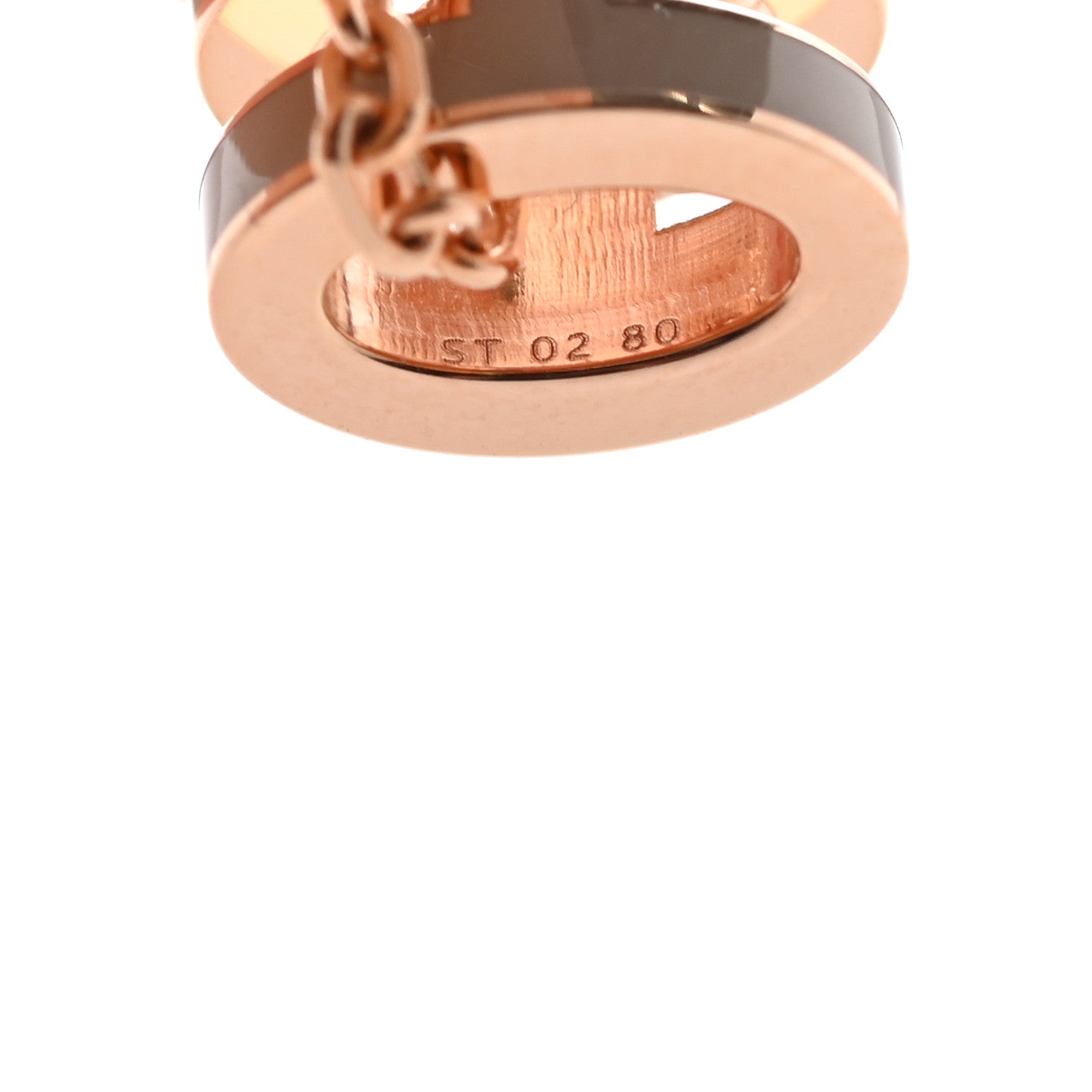 Hermes Lacquered Rose Gold Mini Pop H Pendant Necklace Marron Glace 6 of 6