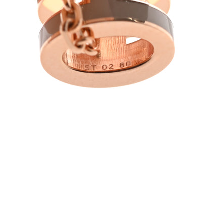 Hermes Lacquered Rose Gold Mini Pop H Pendant Necklace Marron Glace 6 of 6