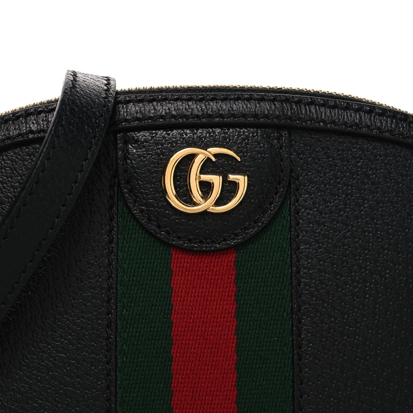 Calfskin GG Web Small Ophidia Dome Shoulder Bag Black