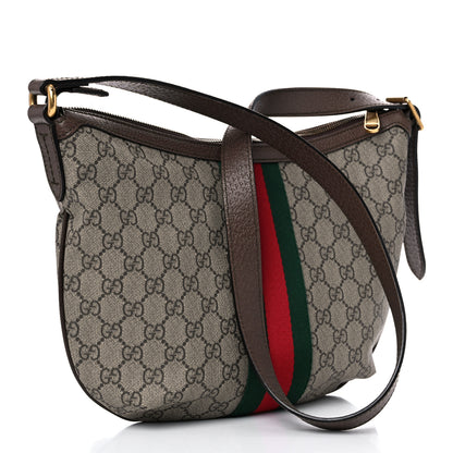 Gucci GG Supreme Monogram Web Small Ophidia Half Moon Hobo Brown 1 of 16