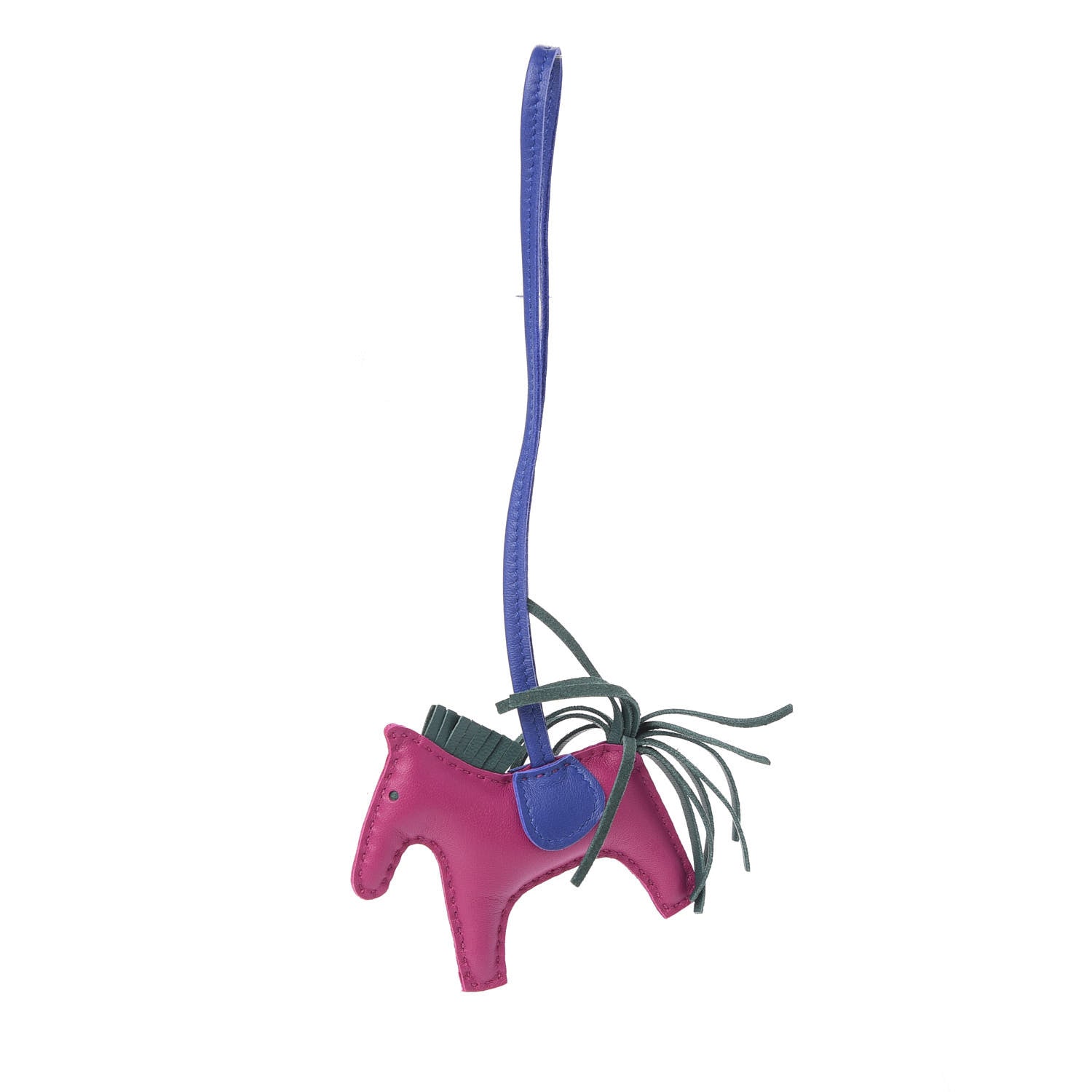 Hermes Milo Lambskin Grigri Rodeo Horse Bag Charm PM Rose Pourpre Bleu Electrique Malachite 1 of 3