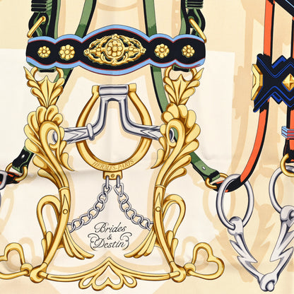 Hermes Silk Brides Et Destin Scarf 90 White Marine Multicolor 2 of 4
