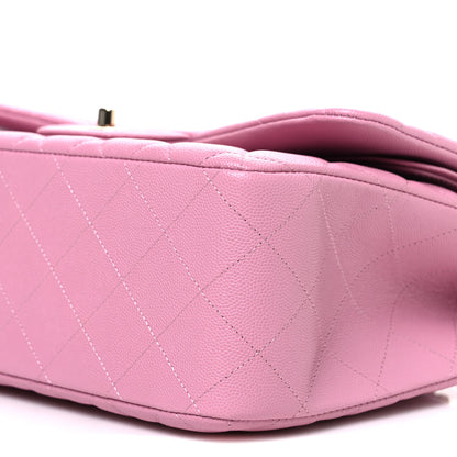 Chanel Caviar Quilted Jumbo Double Flap Pink 10 of 11