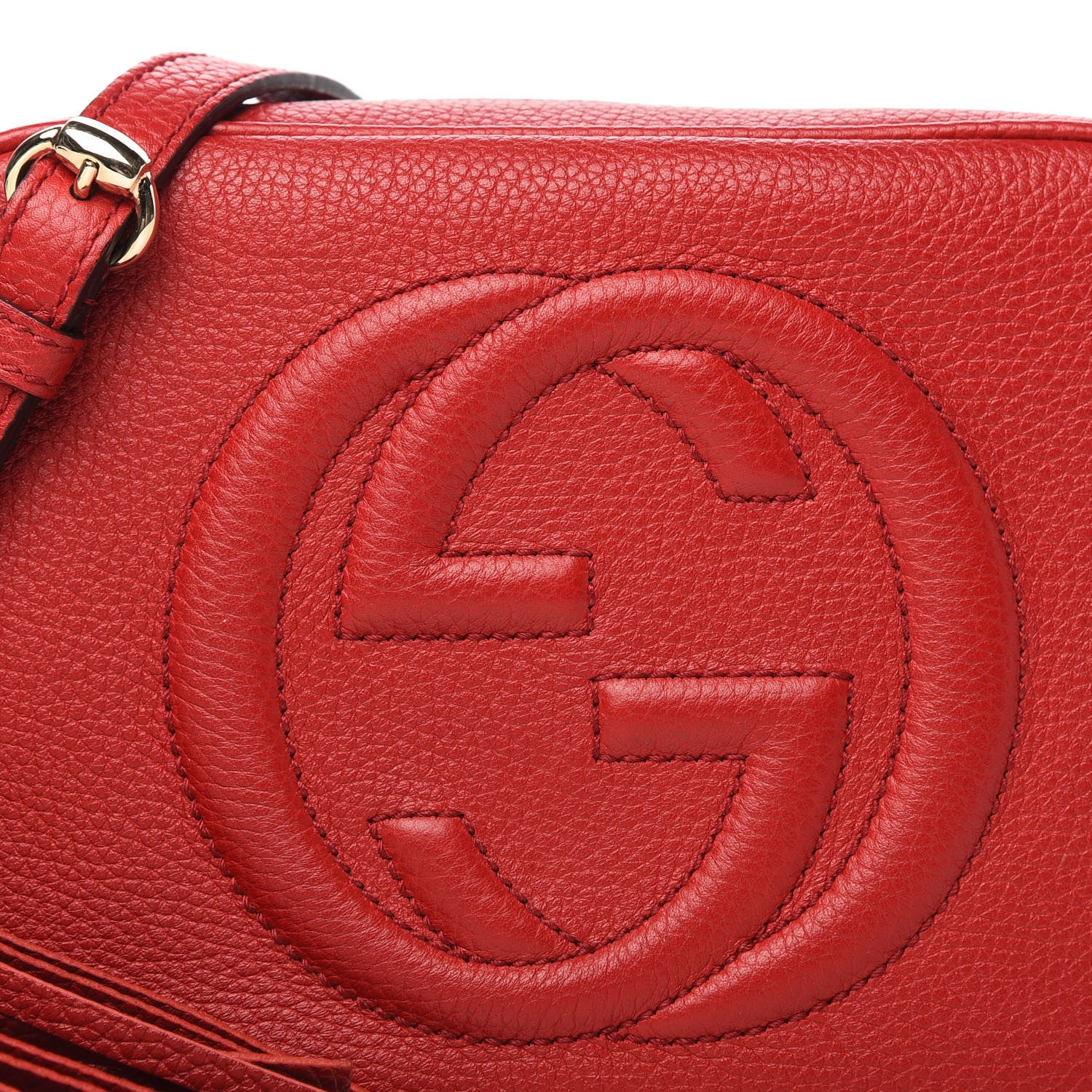 Gucci Pebbled Calfskin Small Soho Disco Bag Tabasco Red 10 of 11