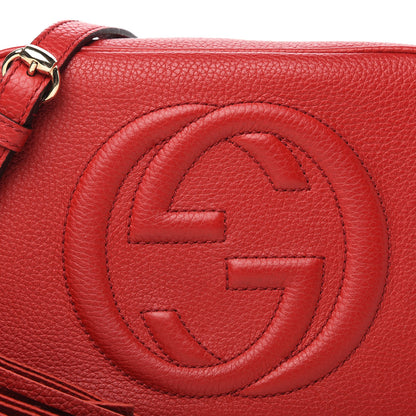 Gucci Pebbled Calfskin Small Soho Disco Bag Tabasco Red 10 of 11