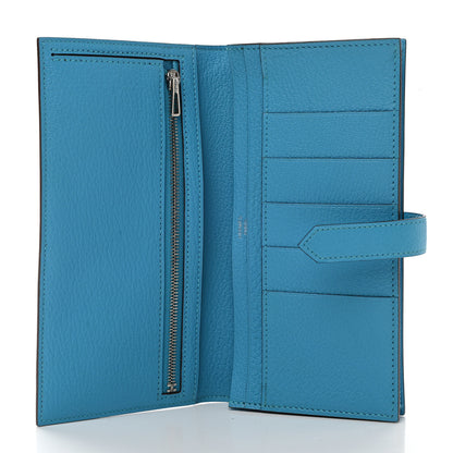 Hermes Chevre Mysore Bearn Gusset Wallet Bleu Azteque 5 of 8