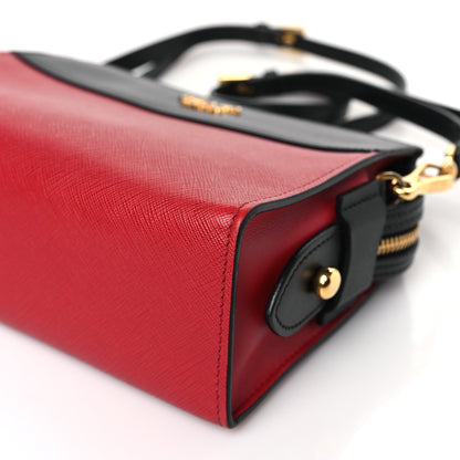 Prada Saffiano Soft Calfskin Bandoliera Bag Fuoco Black 8 of 8