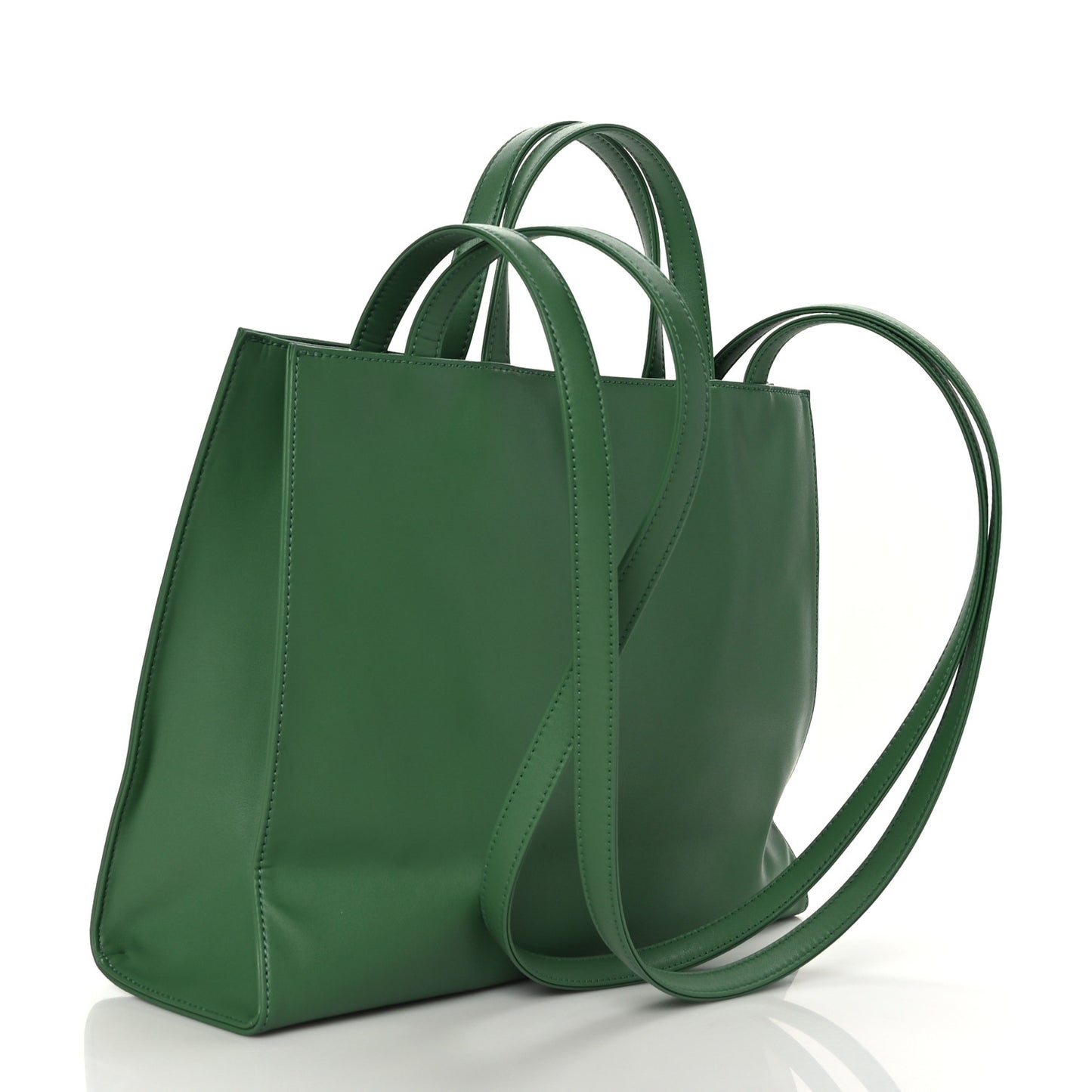 Vegan Leather Medium Shopping Bag Leaf
