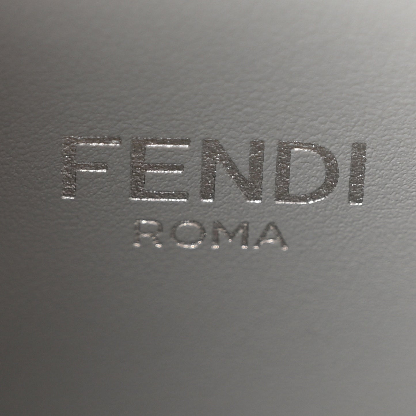 Cuoio Romano Vitello Cover Glazed Fabric Bi-Color FF 1974 Mini Peekaboo I SEE U Satchel  Grigio Chiaro Ghiaia