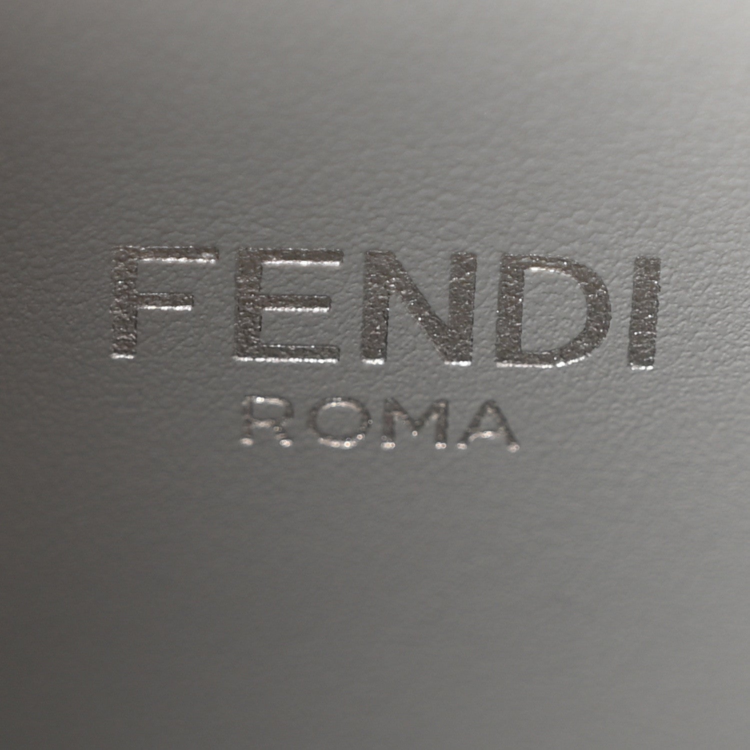Fendi Cuoio Romano Vitello Cover Glazed Fabric Bi-Color FF 1974 Mini Peekaboo I SEE U Satchel  Grigio Chiaro Ghiaia 6 of 9
