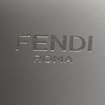 Fendi Cuoio Romano Vitello Cover Glazed Fabric Bi-Color FF 1974 Mini Peekaboo I SEE U Satchel  Grigio Chiaro Ghiaia 6 of 9