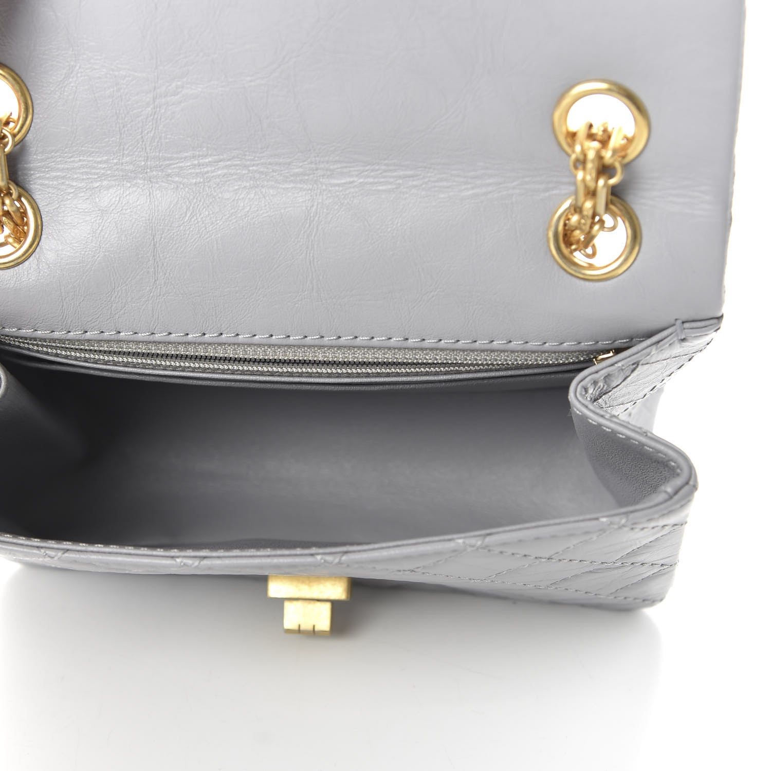 Chanel Aged Calfskin Quilted 2.55 Reissue Mini Flap Grey 5 of 10