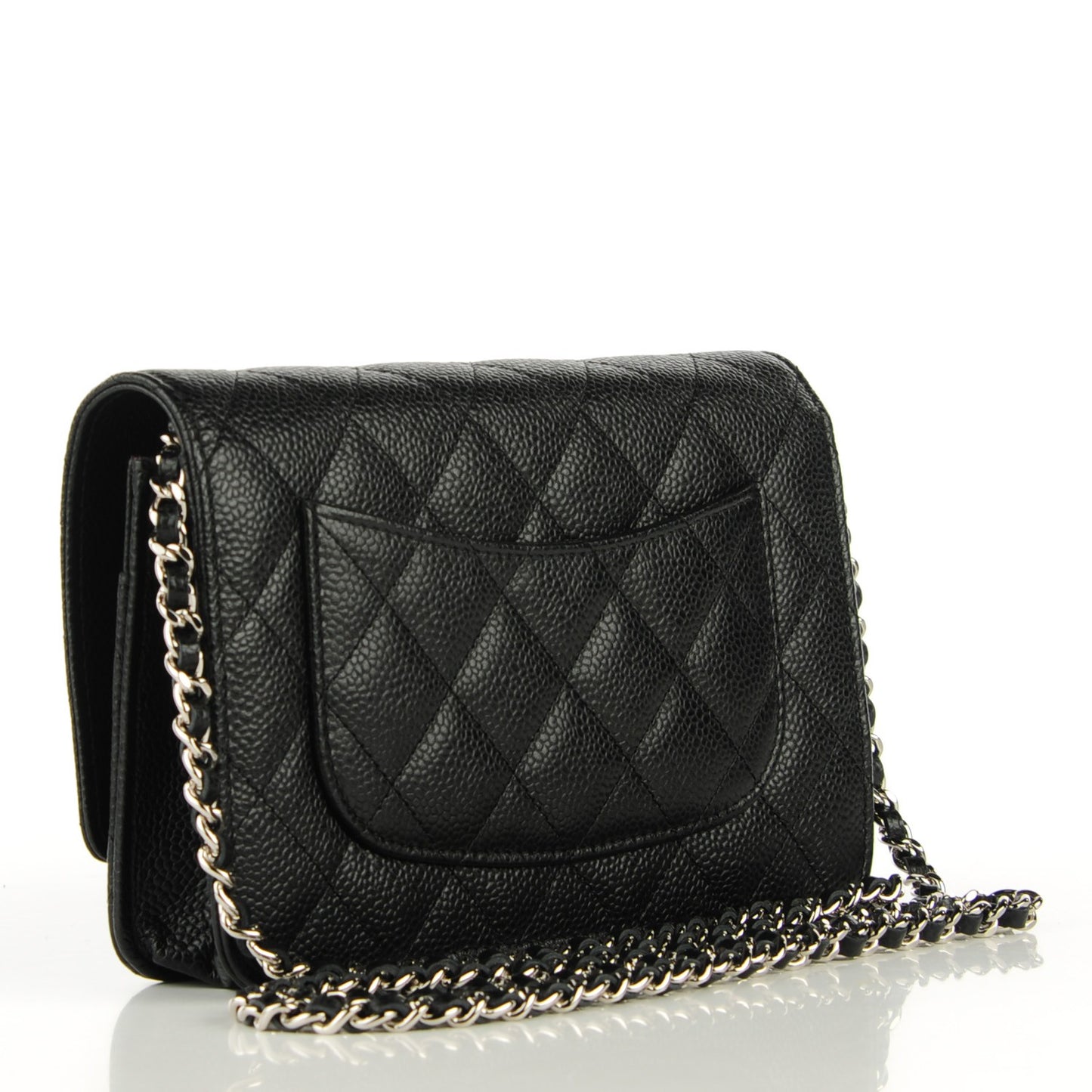 Caviar Quilted Wallet On Chain WOC Black