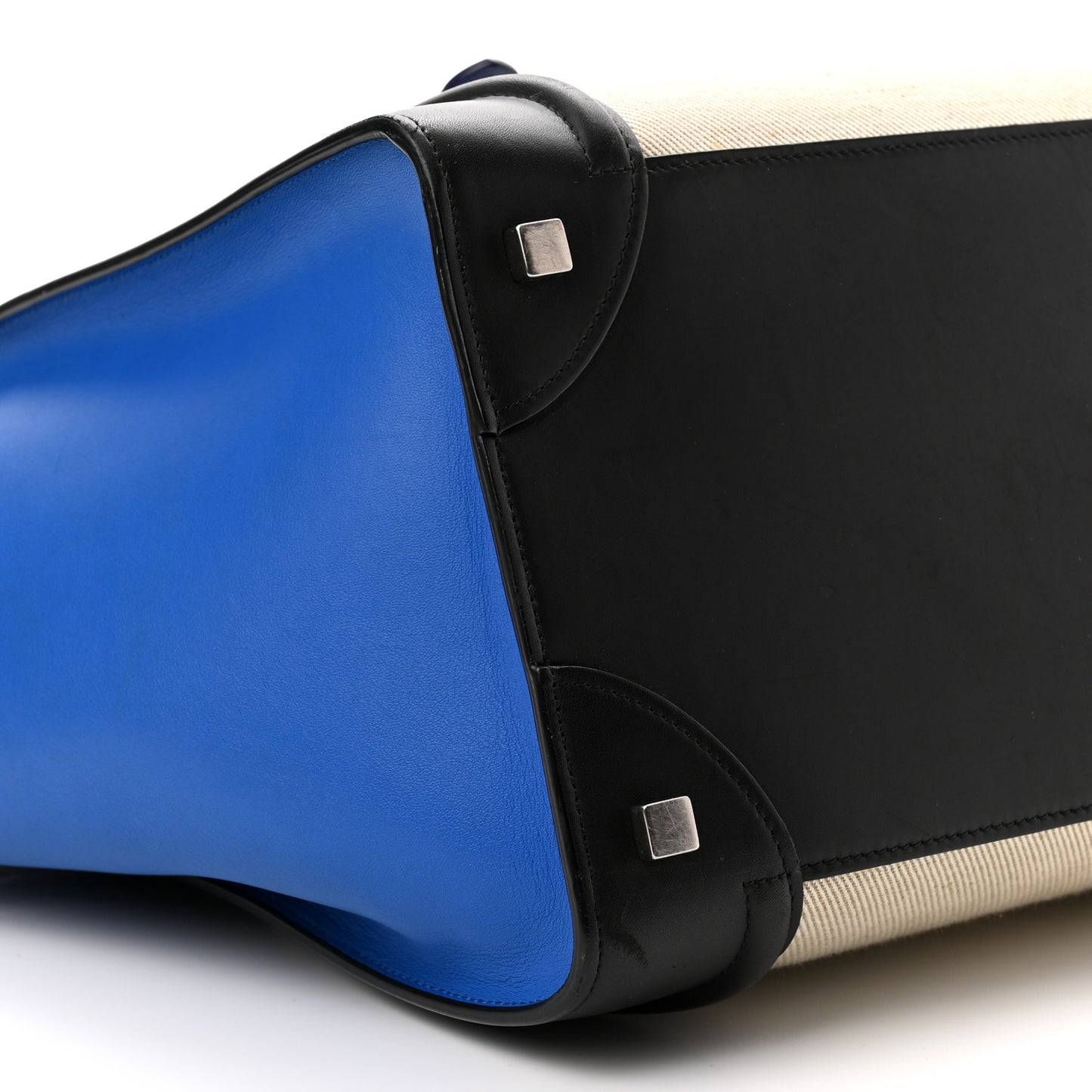 Canvas Smooth Calfskin Mini Tri-Color Luggage Indigo
