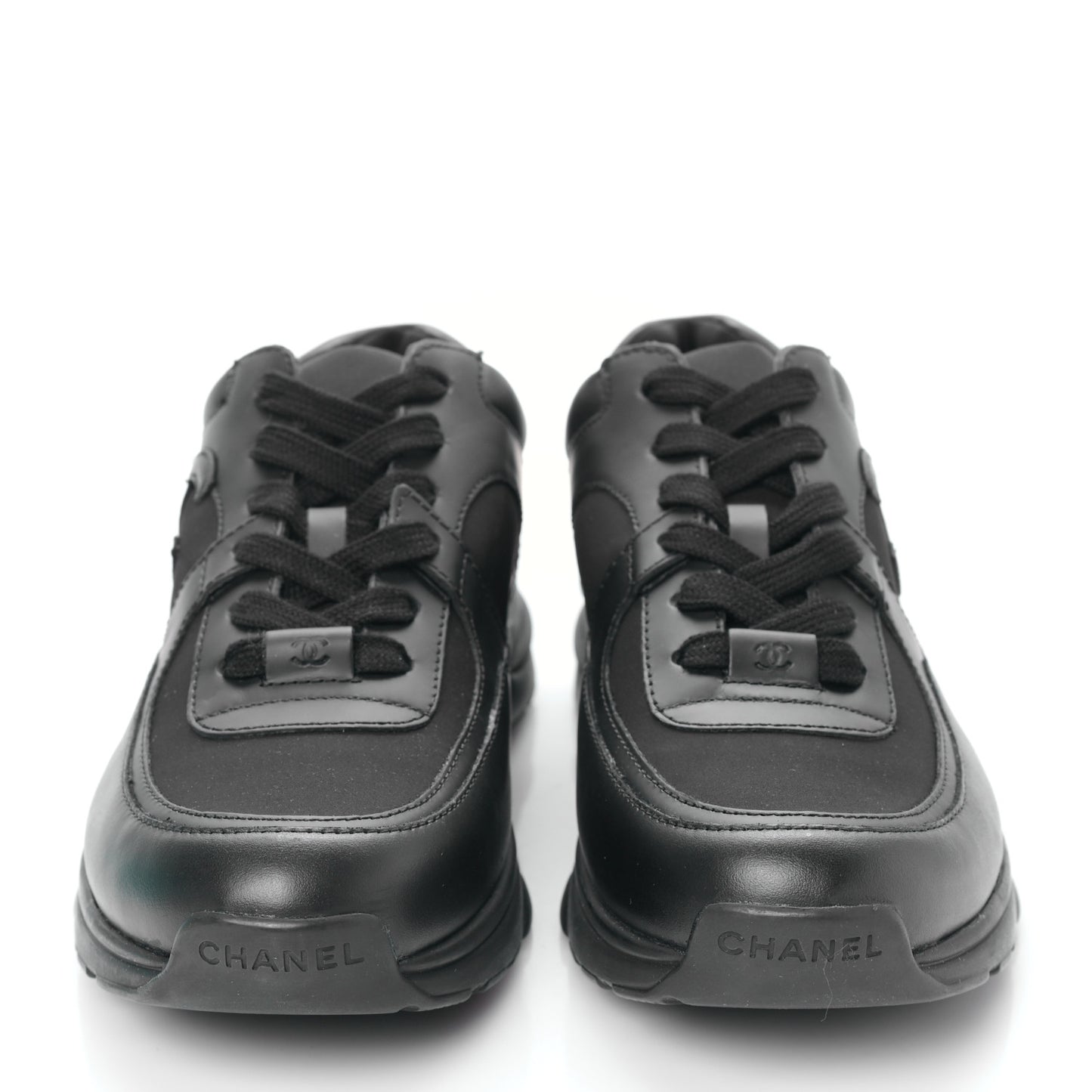 Calfskin Lambskin CC Uniform Sneakers 40 Black