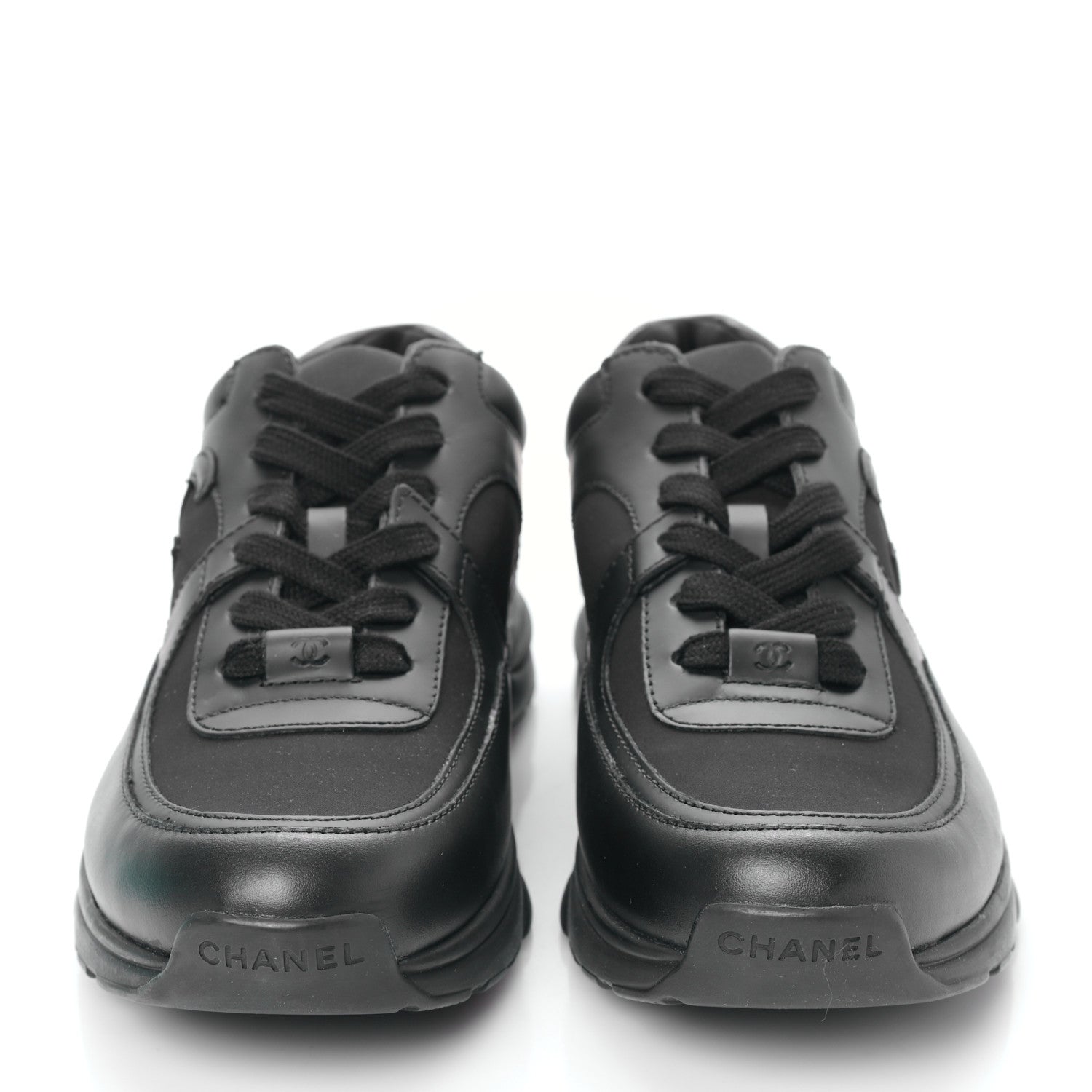 Chanel Calfskin Lambskin CC Uniform Sneakers 40 Black 2 of 7