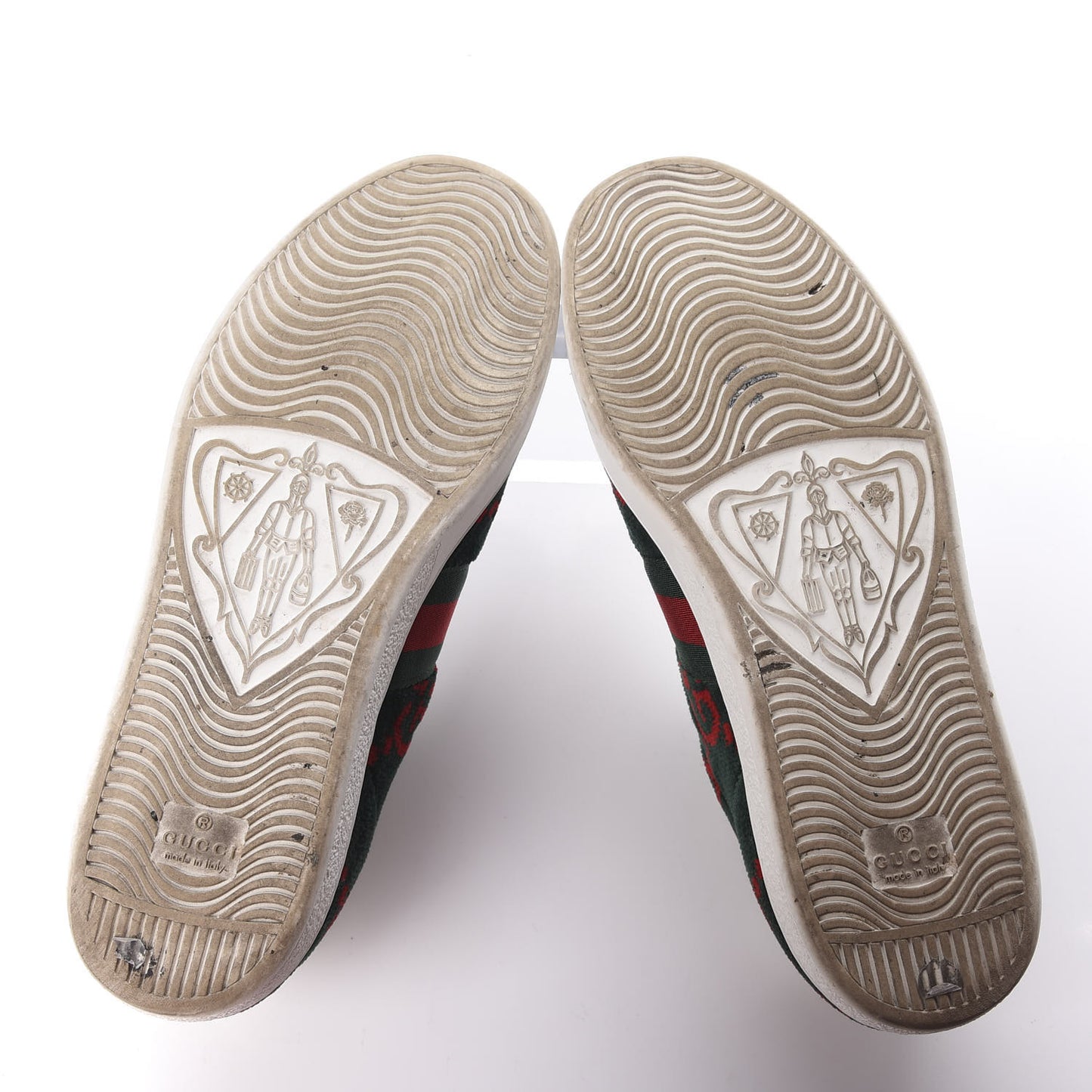 Terry Cloth GG Monogram Web Womens Ace Sneakers 41 Green Red