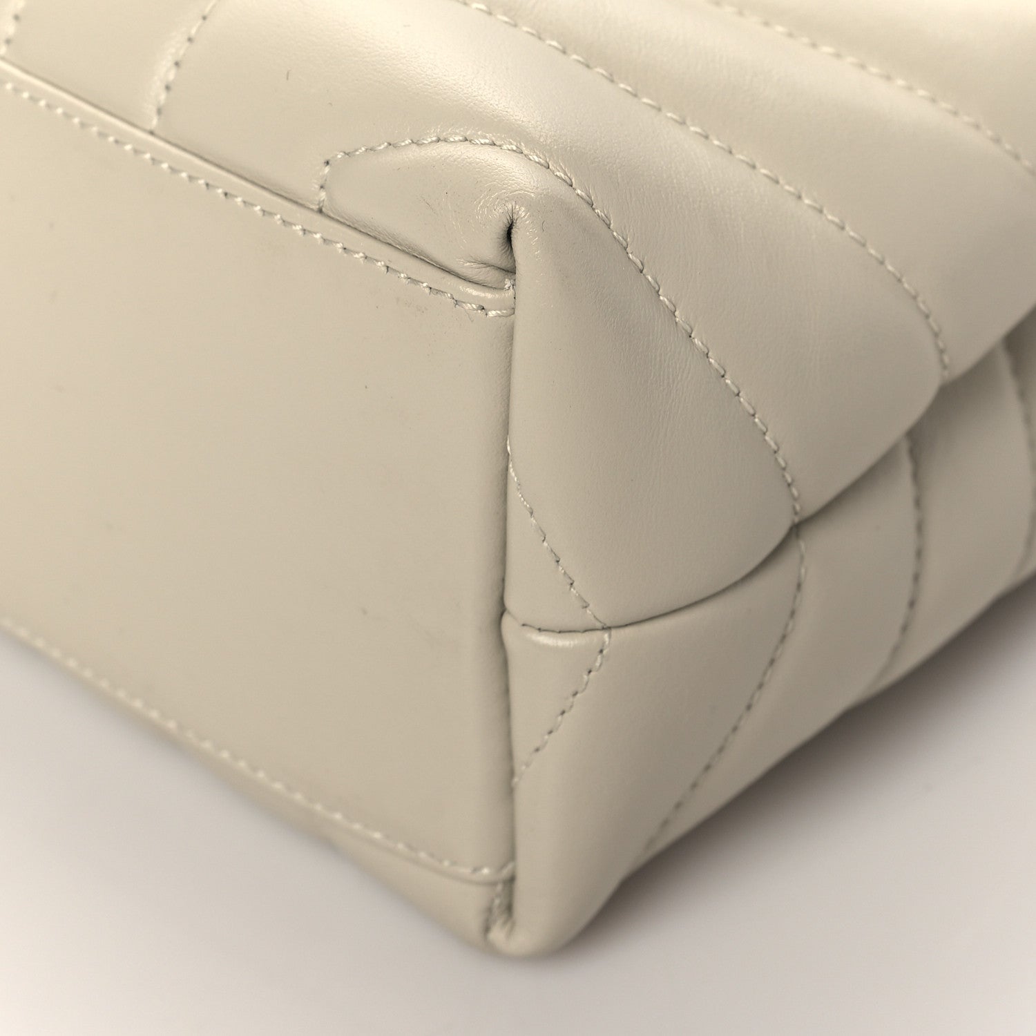 Saint Laurent Calfskin Y Quilted Monogram Small Loulou Chain Satchel Blanc Vintage 9 of 9