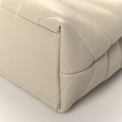 Saint Laurent Calfskin Y Quilted Monogram Small Loulou Chain Satchel Blanc Vintage 9 of 9