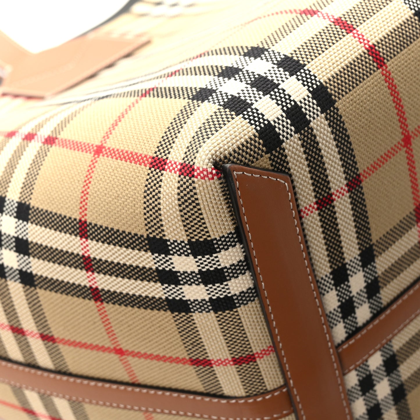 Cotton Vintage Check Medium London Tote Bag Briar Brown Black