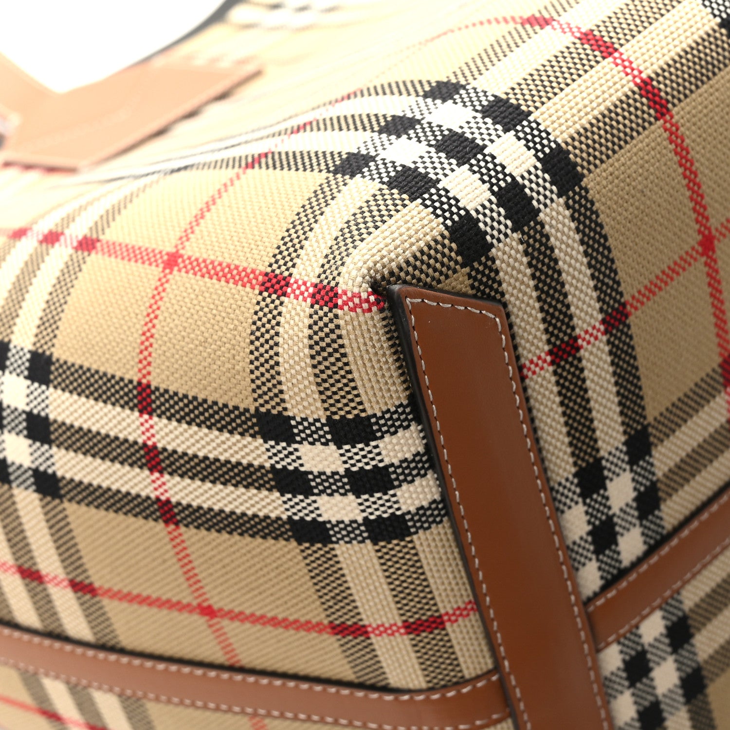 Burberry Cotton Vintage Check Medium London Tote Bag Briar Brown Black 10 of 11