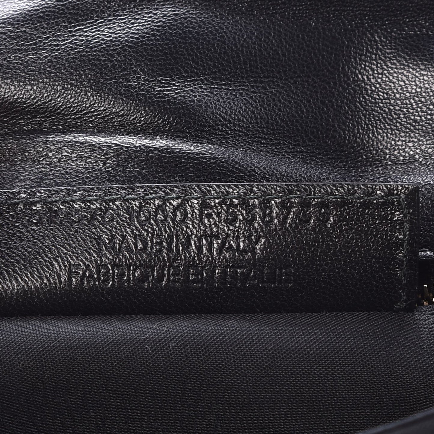 Chevre Gold Metallic Edge Hardware Envelope Clutch Black