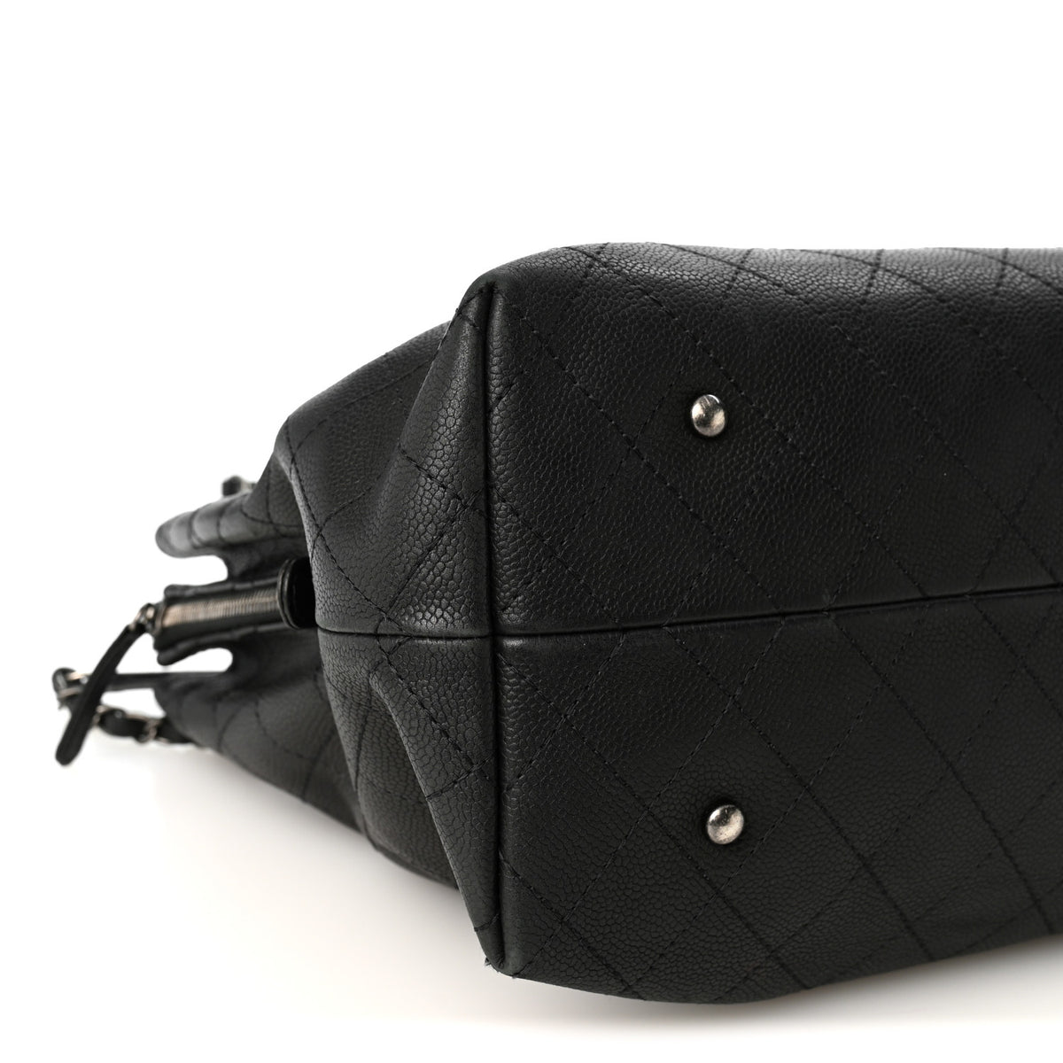 Grained Vegetal Calfskin Urban Shopping Tote Black