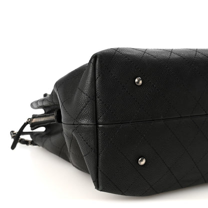 Chanel Grained Vegetal Calfskin Urban Shopping Tote Black 10 of 11