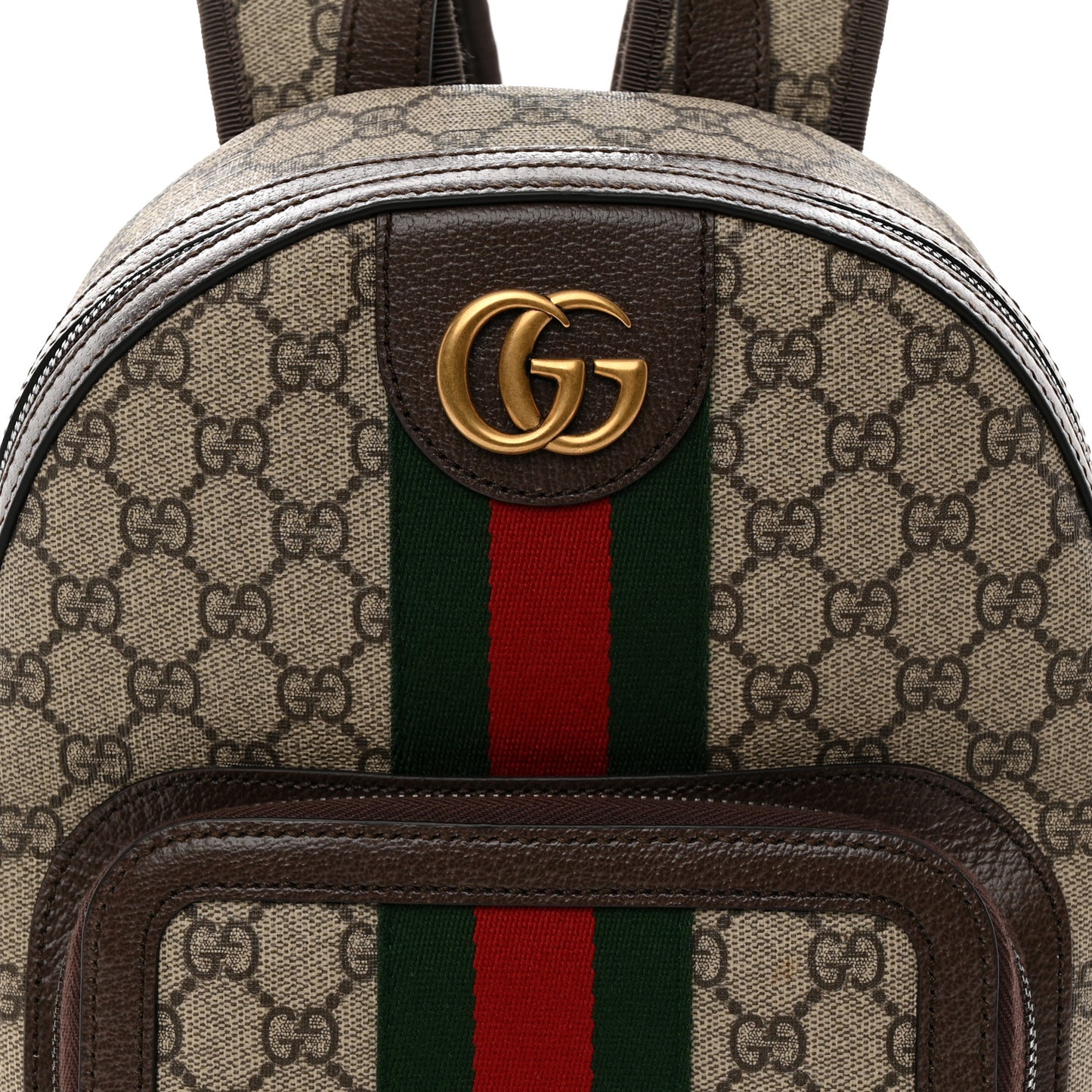 GG Supreme Monogram Calfskin Web Small Ophidia Day Backpack Beige Ebony New Acero