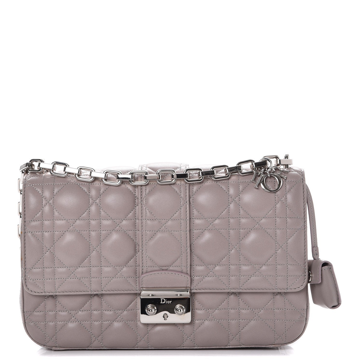 Christian Dior Lambskin Cannage Medium Miss Dior Flap Grey 1 of 9