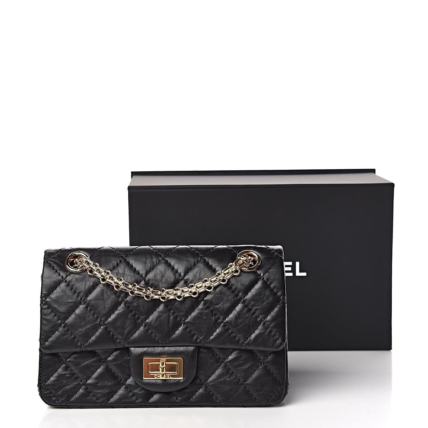 Chanel Aged Calfskin Quilted 2.55 Reissue 224 Flap Black 15 of 15