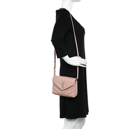 Saint Laurent Calfskin Y Quilted Monogram Toy Loulou Crossbody Bag Tender Pink 2 of 11