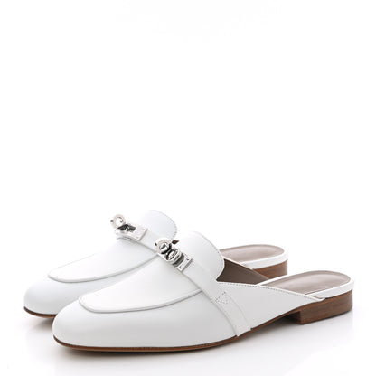 Hermes Calfskin Oz Mules 35 White 3 of 9