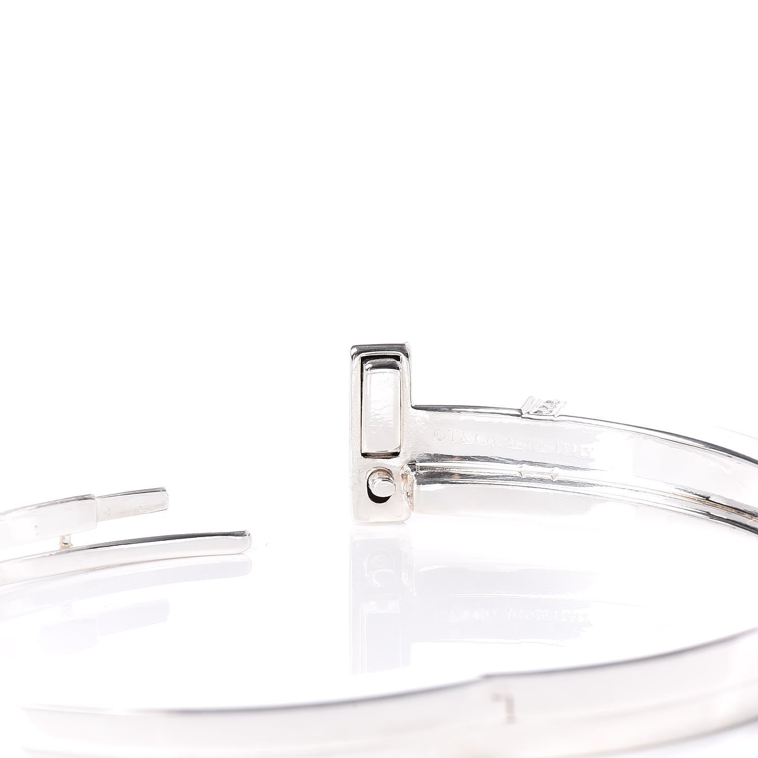 Tiffany Sterling Silver Diamond T Square Wrap Bracelet 5 of 6