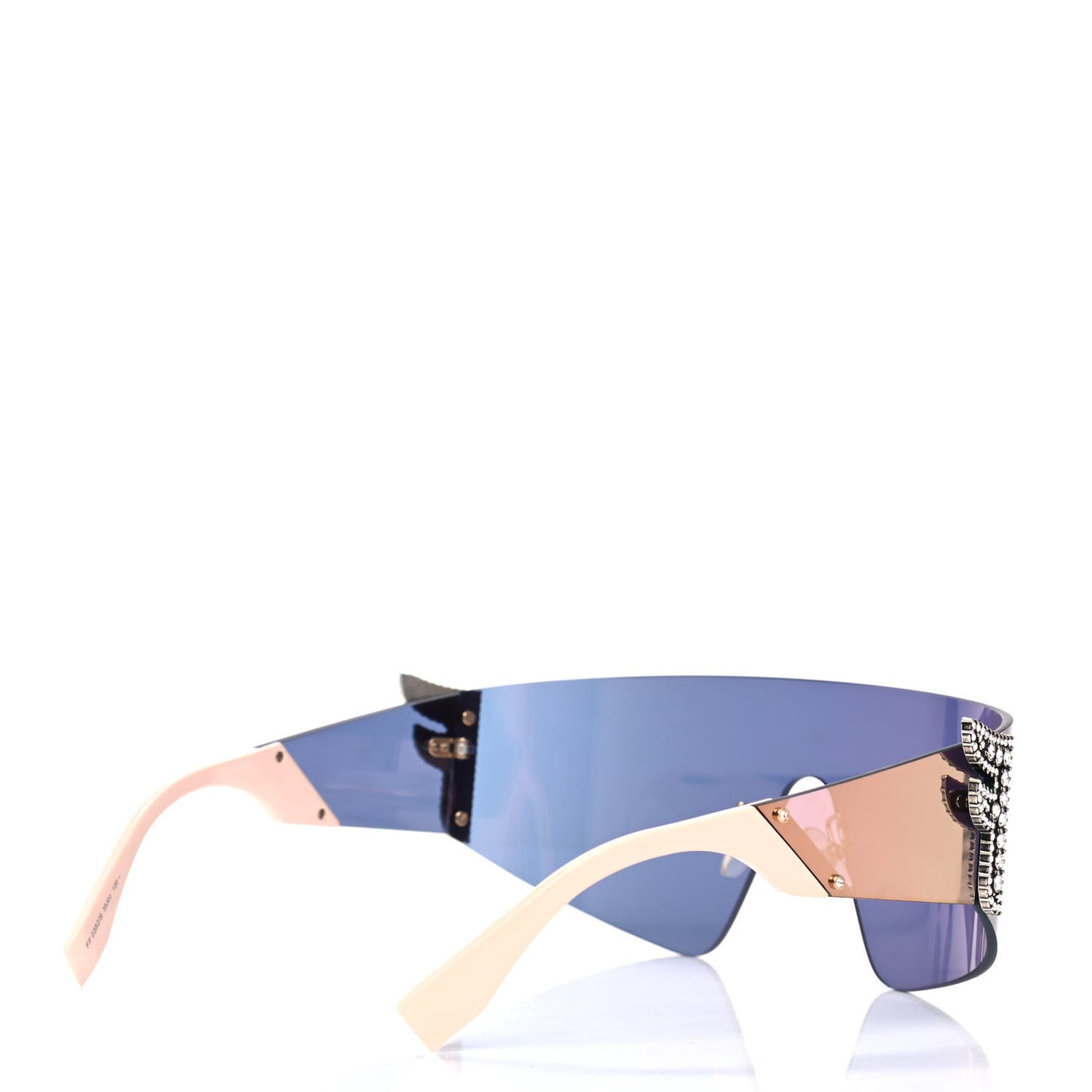 Mirrored Crystal Embellished FFreedom Shield Sunglasses FF 0382/S Pink