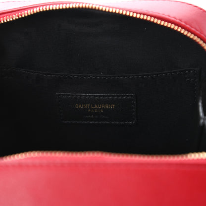 Saint Laurent Lambskin Matelasse Monogram Toy Vicky Camera Bag Red 8 of 10