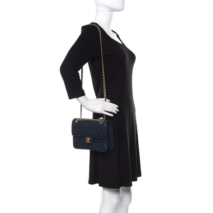 Chanel Caviar Quilted Medium Sweet Classic Flap Navy Blue 2 of 10