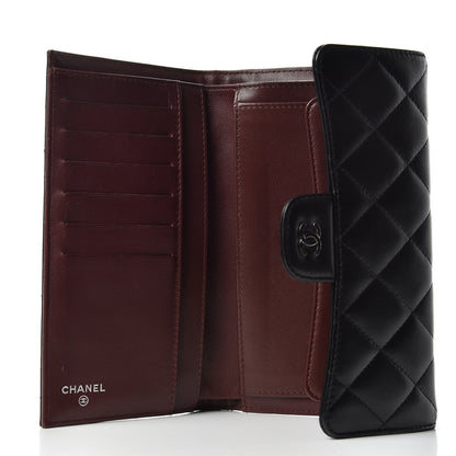 Chanel Lambskin Quilted Large Flap Wallet Black 5 of 8