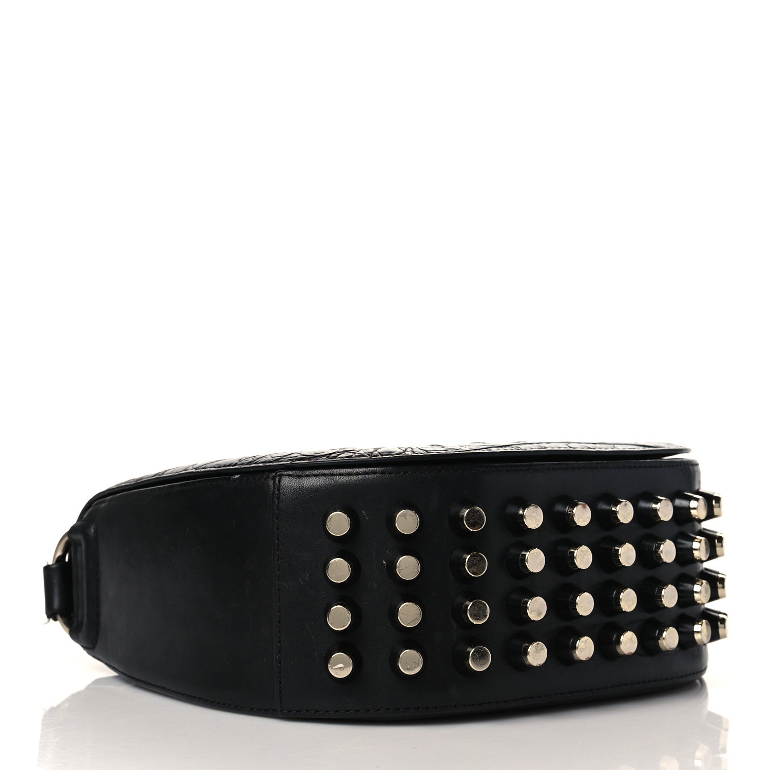 Alexander Wang Calfskin Crocodile Embossed Small Lia Sling Black Pale Gold Hardware 4 of 13
