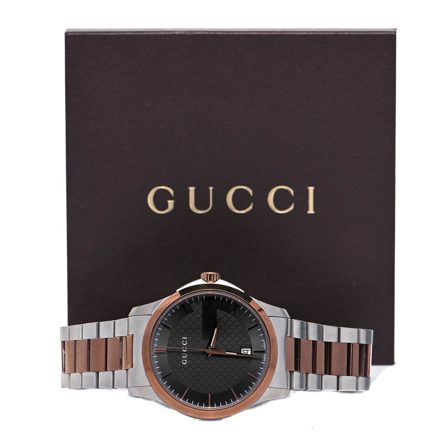 Gucci Stainless Steel 38mm G-Timeless Two Tone Quartz Watch Black 5 of 5