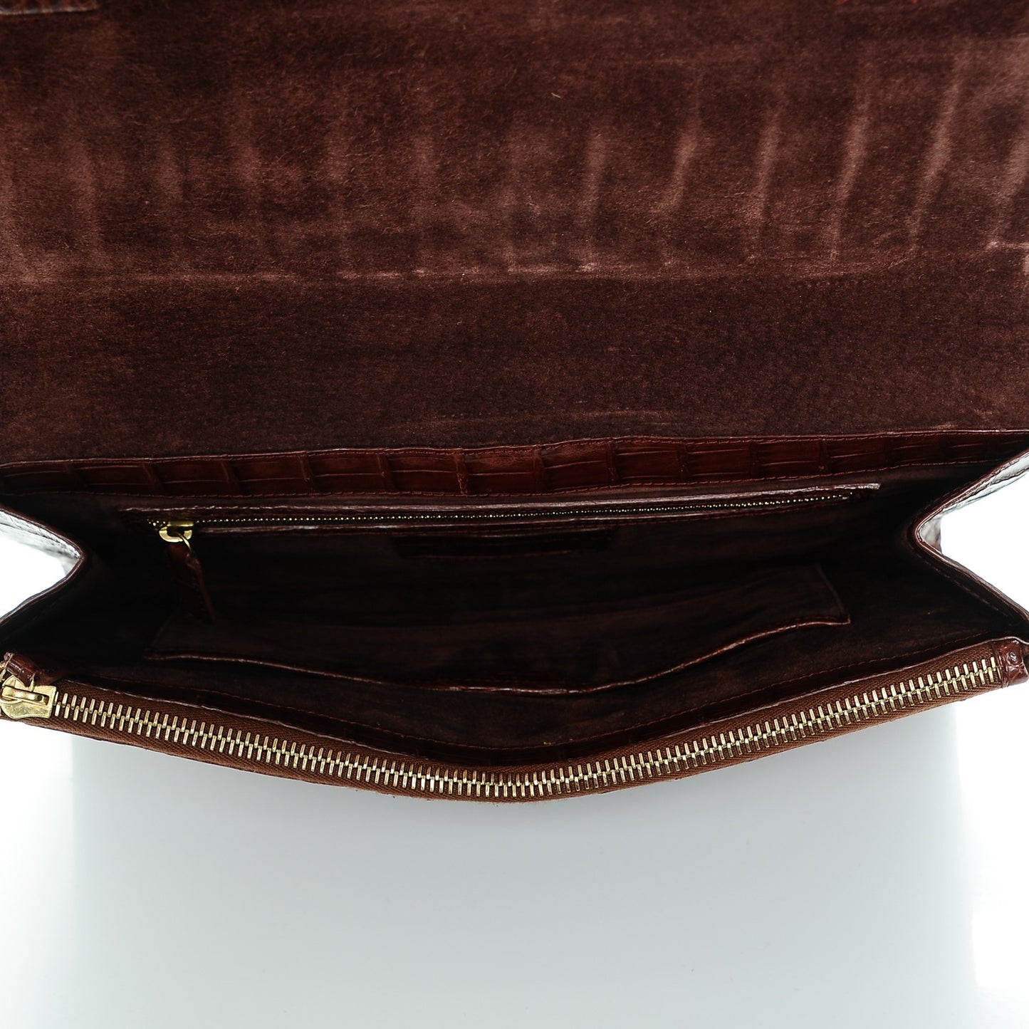 Crocodile Bar Clutch Cognac