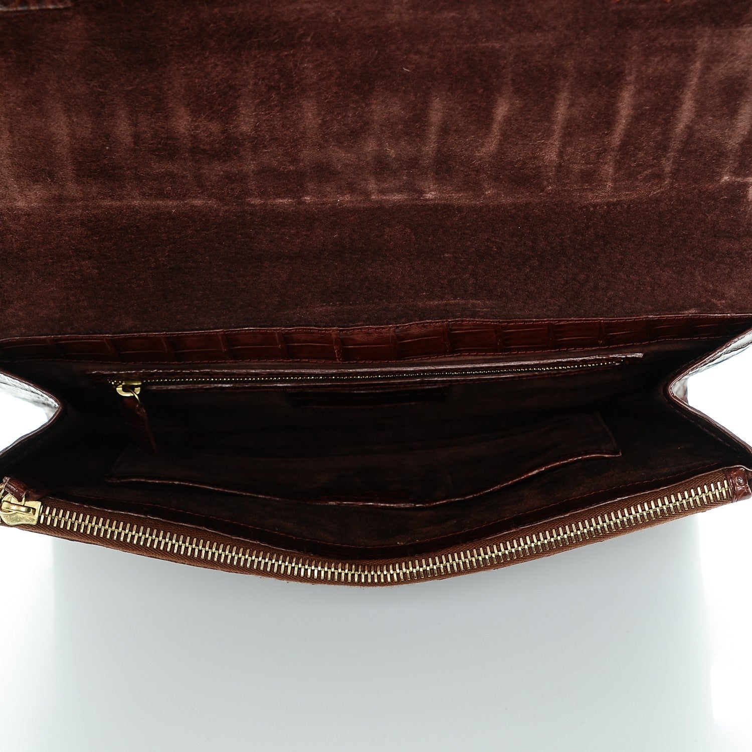 Nancy Gonzalez Crocodile Bar Clutch Cognac 5 of 6
