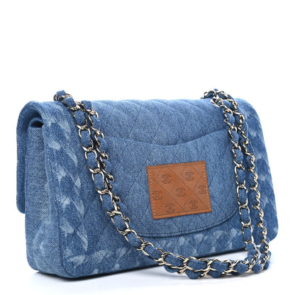 Chanel Denim Quilted Medium Double Flap Blue 3 of 9