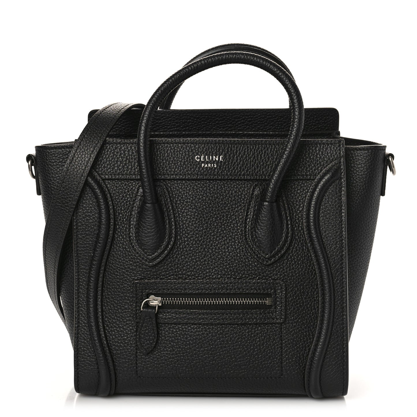 Drummed Calfskin Nano Luggage Black