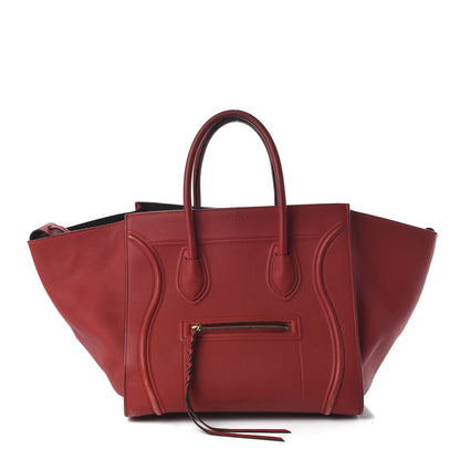Celine Baby Grained Calfskin Medium Phantom Luggage Carmin 1 of 10