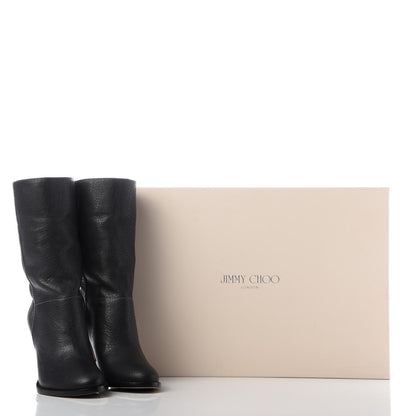 Jimmy Choo Grainy Calfskin Music Ankle Boots 37 Black 8 of 8