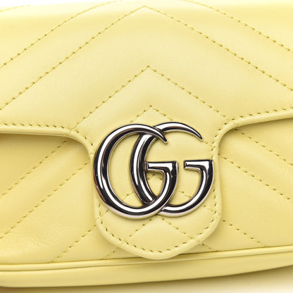 Gucci Calfskin Matelasse Super Mini GG Marmont Shoulder Bag Banana 10 of 10